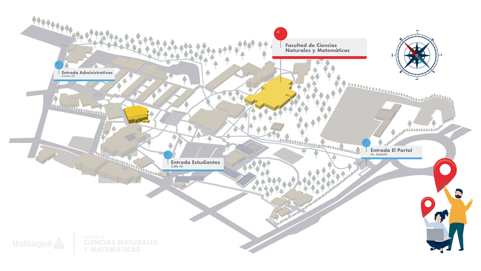 Imagen de mapa de la Universidad de Ibagué para localización de la Facultad de Ciencias Naturales y Matemáticas